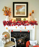 DearHouse 2 Pack Fall Garland Maple Leaf, 5.9Ft/Piece Hanging Vine Garland Artificial Autumn Foliage Garland Thanksgiving Decor for Home Wedding Fireplace Party Christmas (Dark Red) by CozyNest Decor