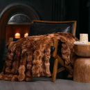 EVERGRACE Ultra Soft Luxury Fluffy Ridgeline Faux Rabbit Fur Throw Blanket, Thick Warm Bubble Throw for Bed, Cozy Plush Reversible Blankets for Couch, Chair, Sofa, Lion Caramel, 50x60 Inches, 870 GSM by CozyNest Decor