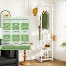IBUYKE Coat Rack with Shelves, Freestanding Hall Tree with 3 Shelves and 8 Hooks, Industrial Clothes Stand for Entryway, Hallway, Bedroom, White UTMJ088W by CozyNest Decor