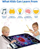 SUNLIN 2-in-1 Music Jam Mat, Music Learning Toy for Boys Girls 3-6, Drum Set + Piano Mat, Toddler Birthday Gift 3 4 5 6 Years, Record & Playback, Built-in Songs, 8 Instrument Sounds, Volume Control by TinyTreasures Baby Boutique