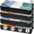 Closet Organizers and Storage - Maximize Space with Under Bed Storage Containers & Clothes Storage - Ideal Closet Organizer, Toy Storage Organizer & Underbed Storage (Black, 4 Pack) by CozyNest Decor