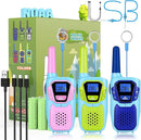Walkie Talkies for Kids Long Range Rechargeable 4 Miles NOAA Walkie-Talkies for Adults Seniors Toddlers Boys Girls Teens 3 Pack, Family Pink 2 Way Radio Toy for Adventure Camping Skiing Cruise by TinyTreasures Baby Boutique