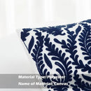 HWY 50 Navy Blue Decorative Throw Pillow Covers 18x18 Inch (1 Piece), Embroidered Cotton Farmhouse Cushion Cover Pillow Case for Sofa Couch Living Room Bed Bedroon, Floral Branches by CozyNest Decor