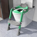 Potty Training Seat with Step Stool Ladder, SKYROKU Potty Training Toilet for Kids Boys Girls Toddlers - Comfortable Safe Potty Seat with Anti-Slip Pads Ladder Grey Green by TinyTreasures Baby Boutique