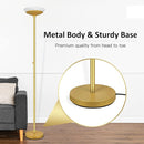 BoostArea Torchiere Floor Lamp, 24W Super Bright LED Standing Lamp, 3000K Stepless Dimmable Pole Lamp with Rotary Switch, 70 Inch Tall Metal Modern Floor Lamps for Living Room/Bedroom/Office/Den, Gold by CozyNest Decor