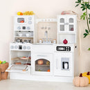 Wooden Play Kitchen for Toddlers and Kids with Lights & Sounds, Large Interactive Pretend Play Set with Ice Maker, Stove, Sink, Oven, 12 Accessories - Ages 3-8 by TinyTreasures Baby Boutique