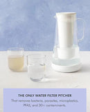 LifeStraw Home Water Pitcher, 7-Cup, White, Glass with Silicone Base, White, for Everyday Protection Against Bacteria, Parasites, Microplastics, Lead, Mercury, PFAS and a Variety of Chemicals by CozyNest Decor