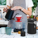 Coffee canister set for ground coffee with Date Tracker Travel Coffee jar,Stainless Steel Kitchen Food Airtight storage container for Coffee Beans or Grounds,Tea,Sugar (22oz-Black) by CozyNest Decor