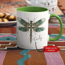 Personalized Steampunk Dragonfly Mug, Customized Name Coffee Cup 11oz, Custom Unique Dragonfly Ceramic Cup, Dragonfly Lovers White Cup, Steampunk Themed Decorative Mug, Kid Cup by CozyNest Decor