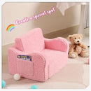 Kids Chairs for Toddler, 2-in-1 Toddler Soft Sherpa Couch Fold Out, Convertible Sofa to Lounger for Girls and Boys, Pink by CozyNest Decor
