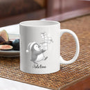 Personalized Penguin Accent Coffee Cup With Name, Cute Penguins Ceramic Mug Gift For Granddaughter Grandson Birthday, Customized Name Penguin White Coffee Mug 11 15 Oz, Novelty Penguins Lover Teacup by TinyTreasures Baby Boutique
