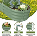4x2x1ft Oval Galvanized Raised Garden Bed Outdoor 9-in-1 Large Metal Modular Planter Box Raised Beds for Gardening,Vegetables,Fruits,Flowers & Herbs (Green) by GreenHaven Gardens