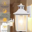 White Motion Sensor Outdoor Wall Light 2 Packs, Dusk to Dawn Outdoor Wall Lighting, Waterproof Exterior Light Fixture, Modern Porch Light Outside Wall Mount for House Patio Garage, Anti-Rust by GreenHaven Gardens