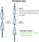 USLAI Macrame Plant Hanger Indoor Outdoor, Up to 4-15 inch Pot, Heavy 20lb Planters, Extra Long Strong Hanging Planter Basket Holder, Boho Home Decor, 49+72 Inch, Blue (POTS NOT Included) by GreenHaven Gardens