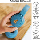 POGS Kids Bluetooth Wireless Headphones | The Gecko 2 | Foldable, Durable Headphones for Kids 3+ | Volume Limited 85 dB, Microphone | On-Ear | Wireless Music-Sharing Function (rBlue) by TinyTreasures Baby Boutique