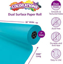 Colorations Arts and Crafts Paper Roll - 36" x 1000', Aqua, Dual Surface, Markers, Finger Paints, Painting, Watercolors, Acrylic Paints, Wall Art, Bulletin Board Paper, Kids Crafts (Item