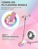 Scooter for Kids Ages 3+, 2 Wheels Kids Kick Scooter with Led Light Up & 3 Levels Adjustable, Lightweight Foldable for Boys&Girls by TinyTreasures Baby Boutique