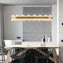 37.4" Natural Spanish Alabaster Rectangle Chandelier, Adjustable Luxury Ceiling Light for Dining Room Over Table, Kitchen Island, Modern Marble Chandeliers for Bedroom, Foyer, Entryway by CozyNest Decor