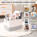 Storage Baskets for Organizing Shelves, Woven Cotton Rope Bins for Baby Nursery Organization, Book Toy Towel Organizer, 15"x11"x9.5", 3 Packs, Off White & Grey by TinyTreasures Baby Boutique