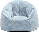 N&V Small Bean Bag Chair for Kids, Children Mini Bean Bag Sack, Foam Filling, Includes Removable and Machine Washable Cover, 27in, Soft Faux Fur (Grey) by TinyTreasures Baby Boutique