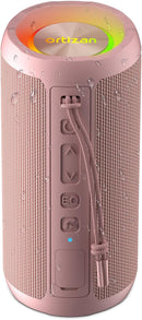 Ortizan Wireless Portable Bluetooth Speaker, IPX7 Waterproof, Dustproof and Rustproof, Powerful 24W Sound, Enhanced Bass, 30 Hour Battery, 360° Party Light, and Stereo Pairing (BT 5.3), Gifts - Pink by TinyTreasures Baby Boutique