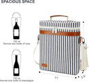 ZORMY 3 Bottle Insulated Wine Tote Cooler Bag, Portable Wine Carrier with Corkscrew Opener and Shoulder Strap for Beach Travel Picnic, Unique Wine Carrier for Wine Lover Gifts by TinyTreasures Baby Boutique