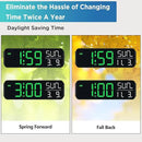 Peakeep Large Display Digital Alarm Clock for Bedrooms, Date Day of Week Desk Table Clocks for Living Room Office, Dimmable Plug in Electric Clock, 5 Volumes, Loud, Auto DST by CozyNest Decor