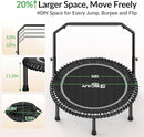 BCAN 40"/48" Mini Rebounder Trampoline for Adults with Bar, 450/550LBS Fitness Trampoline with Bungees, Adjustable Handle, Stable & Quiet, Indoor Outdoor, Whole-Body Workout & Relaxation at Home by TinyTreasures Baby Boutique
