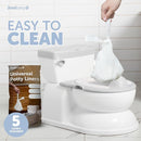 Real Feel 2-in-1 Potty with Wipes Storage, Flushing Sounds & Disposable Liners - Realistic Toilet - Easy to Clean & Assemble - Jool Baby (Gray) by TinyTreasures Baby Boutique