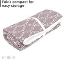Encasa Homes Ironing Mat/Pad (Large 48"x28") with 3mm Padding & Silicone Iron Rest for Steam Pressing on Tabletop or Bed - Heat Resistant, Portable, Quilting & Travel Blanket - Mauve Tiles by CozyNest Decor