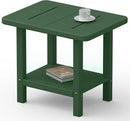 Outdoor Side Table - 2-Tier Storage All Weather Outdoor End Table for Patio - HDPE Morden Easy Maintenance Adirondack Side Table for Pool Porch Balcony Garden Lawn Backyard Outside Indoor by GreenHaven Gardens