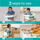 Infantino Music & Lights 3-in-1 Discovery Seat and Booster - Convertible Booster, Infant Activity Seat and Feeding Seat with Electronic Piano for Sensory Exploration, for Babies and Toddlers, Mint by TinyTreasures Baby Boutique