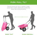 Best Choice Products Dual-Wheel Home Utility Yard Wheelbarrow Garden Cart w/Built-in Stand for Lawn, Gardening, Construction - Pink by GreenHaven Gardens