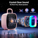 Kinglucky Karaoke Machine for Kids Girls Ages 3-12 with 2 Light-Up Microphones, Bigger Size Yet Portable Bluetooth Speaker with Voice Effects for Birthday, Family Fun & Party (Pink) by TinyTreasures Baby Boutique