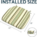 Indoor/Outdoor Chair Cushions 16x17 Inch, Patio Chair Cushions with Ties, All Weather Seat Cushions for Patio Furniture Home Garden Chair Use, Set of 4,Stripe Onyx by GreenHaven Gardens