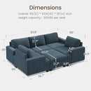 Nolany Modular Sectional Couch with Storage Ottoman, Corduroy Sleeper Sectional Sofa with Chaise, Sectional Couches for Living Room, Blue by CozyNest Decor