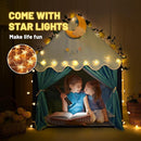 Wilwolfer Kid Tent with Mat, Star Lights - Kids Play Tents for Toddlers Kids Tents Indoor Playhouse - Princess Tent for Girls Toy House Gift (Blue with Cloth) by TinyTreasures Baby Boutique