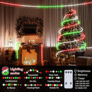 Christmas Rope Lights Outdoor, 50Ft 600 LED Red White Green String Light, Waterproof Tube Light Plug in 8 Modes Timer Memory, Permanent Christmas Lights for Tree Fence Garden Party Decorations by GreenHaven Gardens