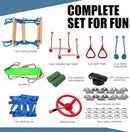 Slsy 60FT Ninja Warrior Obstacle Course with 10 Obstacles, Ninja Slackline Kit for Kids, Durable Playset Equipment for Boys & Girls with Monkey Bar, Swing, Climbing Ladder & Net by TinyTreasures Baby Boutique