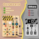 Joyreal Montessori Busy Board Wooden Sensory Toys for Toddler with LED Light Up Switch, Baby Fidget Board Travel Toys for 18+ Months, 1 2 3 Year Old Boys Girls Toddler Toy Gifts (Classic) by TinyTreasures Baby Boutique