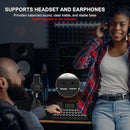 RHM Podcast Equipment Bundle, All-in-One Audio Interface DJ Mixer with Microphone, Stand, Monitor Earphone, Audio Mixer With Sound card for PC/Laptop/Phone, Streaming/Podcasting/Gaming (M9 Set) by TinyTreasures Baby Boutique