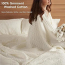 PHF 100% Cotton Waffle Blanket Oversized King 120"x120", Lightweight Breathable Extra Large 10'x10' Summer Blankets for Bed, Giant Big Luxury Aesthetic Woven Bedding for Home Decor, Ivory by CozyNest Decor