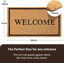 KANKUN Coco Coir Door Mat with Heavy Duty Backing, Welcome Doormat (17" x 30"), Doormat Entrance (Welcome2-2Pack) by CozyNest Decor