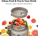 32oz Motivational Water Bottles with Time Marker & Fruit Strainer, Transparent Gradient Color Water Bottle with Times to Drink, Leakproof & BPA Free, Reusable Bottle with Strap (No Straw) by CozyNest Decor