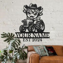 Personalized Highland Cow Name metal Signs,Custom Highland Cow Metal Shed Wall Decor,Black Metal Wall Art Plaques Outdoor wall Decorative Signage (Style B) by CozyNest Decor