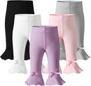 Newborn Toddler Baby Girl Pants Leggings Ribbed Straight Flare Infant Girl Pants Leggings Bell Bottoms 5 Packs by TinyTreasures Baby Boutique