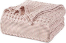 PHF 100% Cotton Waffle Weave Blanket King Size, Soft Lightweight Breathable Cozy Summer Blankets for Bed, Luxury Aesthetic Woven Bedding for Home Decor, 108"x90", Pink/Mauve by CozyNest Decor