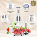Immersion Blender Handheld Hand Blender - 1100W Non Scratch Stick Blender for Kitchen 12 Speed and Turbo Mode Chopper, Beaker, Whisk and Milk Frother for Milkshake Puree Smoothie Food by TinyTreasures Baby Boutique