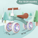 Baby Balance Bike Toys for 12-36 Months Kids Toy Boy and Girls Gifts Toddler Best First Birthday Gift Children Walker No Pedal Infant 4 Wheels Bicycle (Colorful, Green-Light) by TinyTreasures Baby Boutique