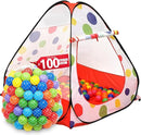 Kids Play Tent with 100 Balls – 39″x39″ Pop-Up Ball Pit Playhouse – Indoor/Outdoor Toy with Mesh Windows & Carry Bag by TinyTreasures Baby Boutique
